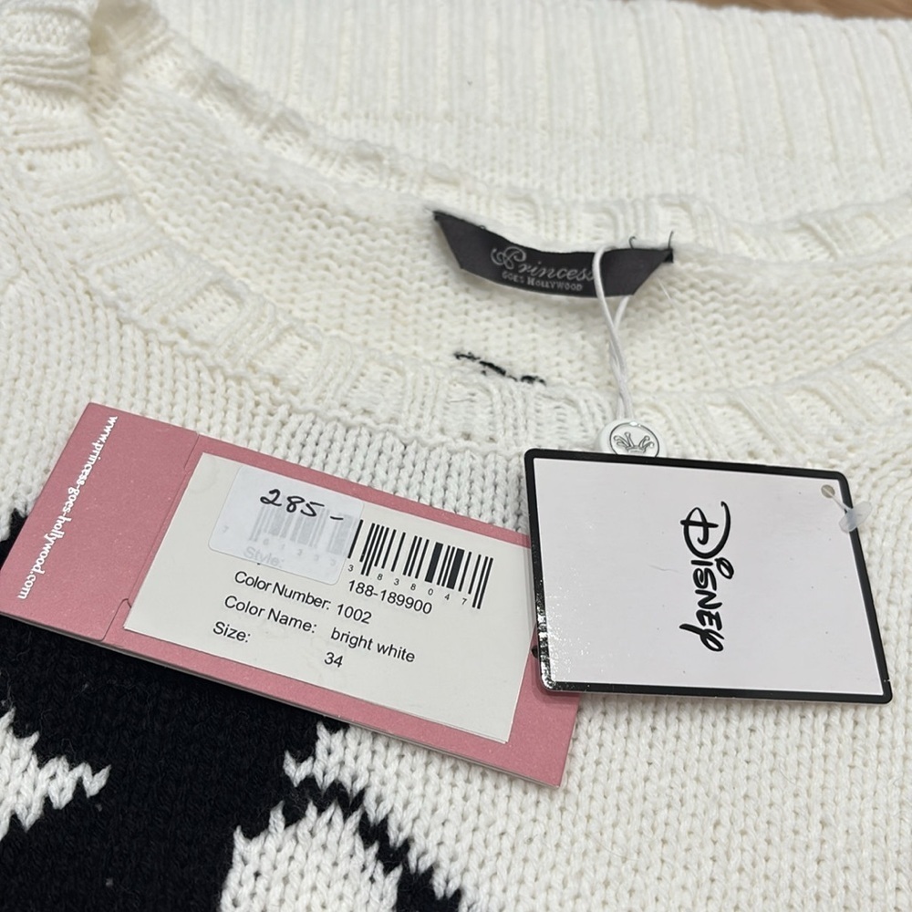 NWT PRINCESS GOES HOLLYWOOD (4) Mickey Mouse Sweater Disney Cotton Blend *FLAW - Picture 9 of 16